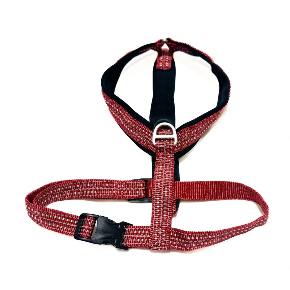 NWOT Red and Black Adjustable Dog Harness Padded Nylon
